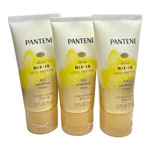 (3) Pantene Pro V Shine Mix In Silk Protein Conditioner Mix-in Rinse 2.5oz